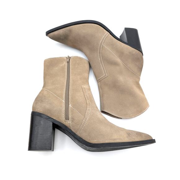 BP. Surina Western Pointed Toe Ankle Boots Side Zip Women's Tan Smoke Size 11M - Picture 9 of 10